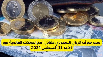 سعر صرف الريال السعودي مقابل الجنية وأهم العملات العالمية يوم الأحد 11 أغسطس 2024