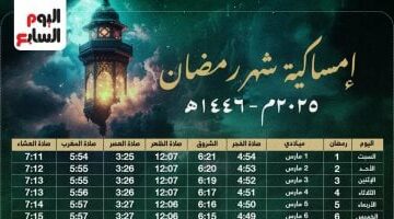 ابعت إمساكية رمضان 2025 لحبايبك.. 62 يوما على بداية الشهر الكريم – وكالة يمن للأنباء