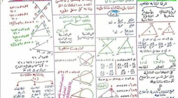 مراجعات نهائية.. كبسولة السبورة.. ملخص قوانين الهندسة في ورقتين لـ الصف الأول الثانوي – وكالة يمن للأنباء