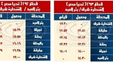 مواعيد خطى القنطرة شرق بئر العبد وبشتيل السادات والعكس – وكالة يمن للأنباء